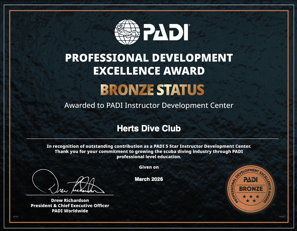 HDC Achieves PADI EMEA Bronze Professional Development Excellence Award